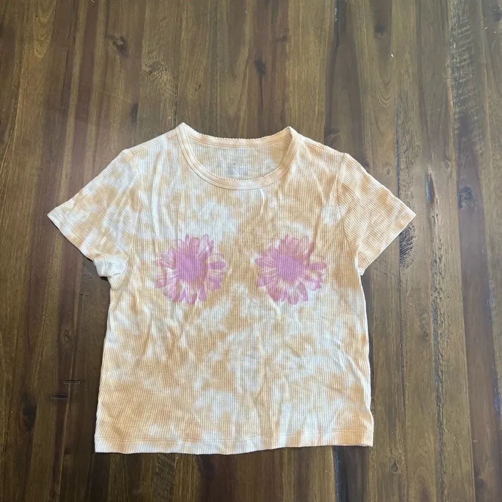 Aerie by American Eagle Cropped Tie Dye Top, Women's Size Medium